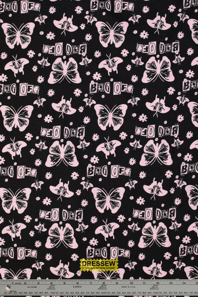 Bug Off Flannelette Black / Pink