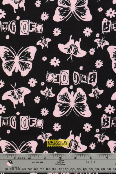 Bug Off Flannelette Black / Pink