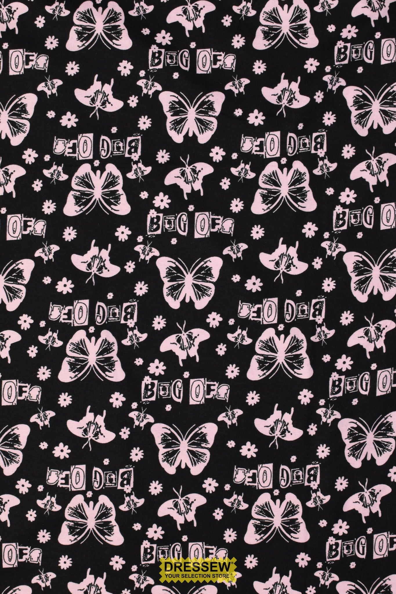 Bug Off Flannelette Black / Pink