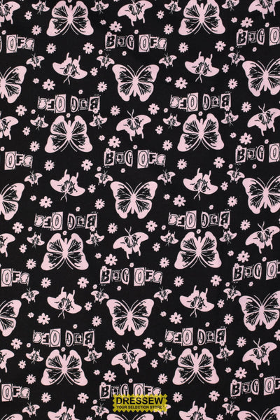 Bug Off Flannelette Black / Pink