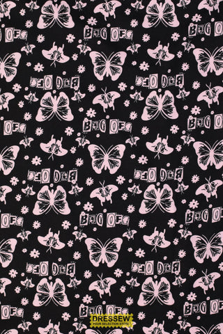 Bug Off Flannelette Black / Pink