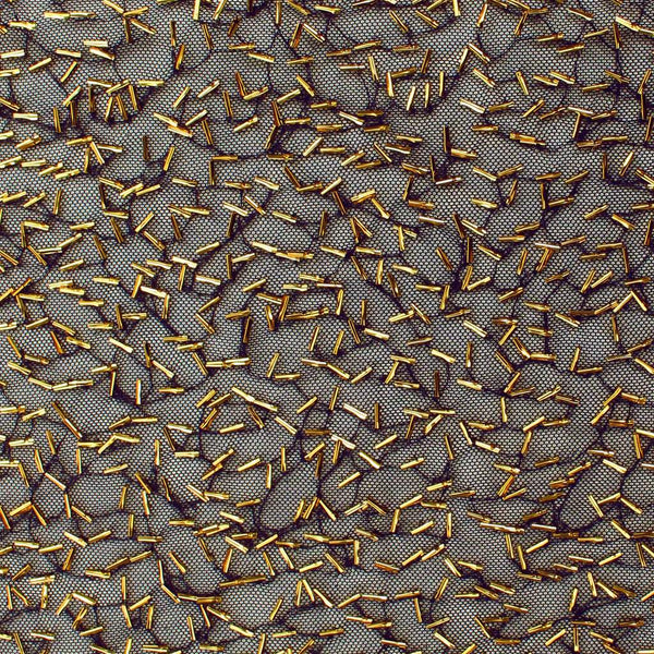 Bugle Bead Mesh Black / Gold
