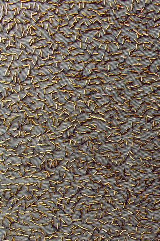 Bugle Bead Mesh Black / Gold