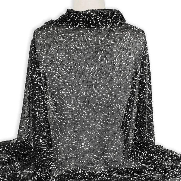 Bugle Bead Mesh Black / Silver