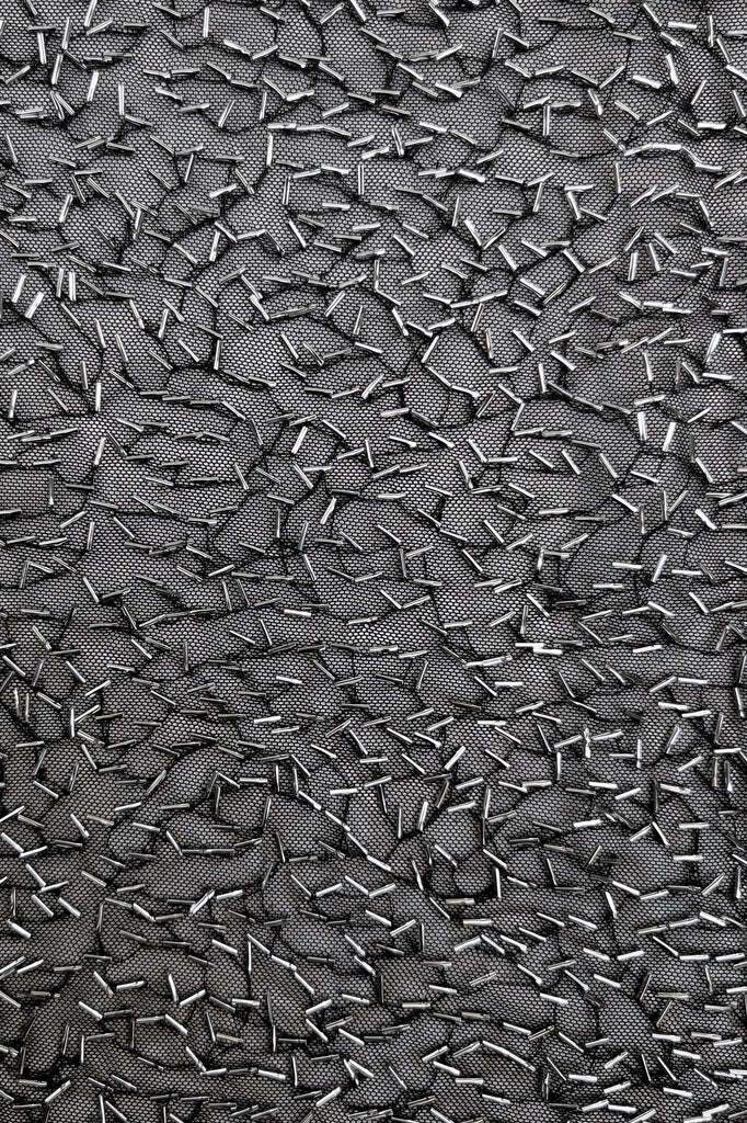Bugle Bead Mesh Black / Silver