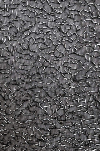 Bugle Bead Mesh Black / Silver