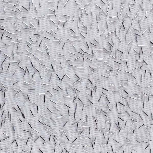 Bugle Bead Mesh White / Silver