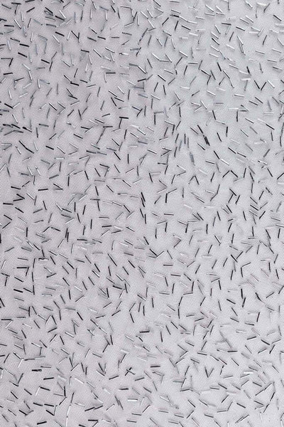 Bugle Bead Mesh White / Silver