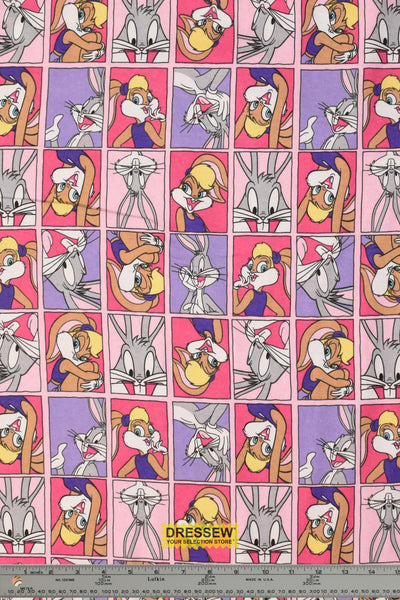 Bugs & Lola Flannelette Pink / Multi