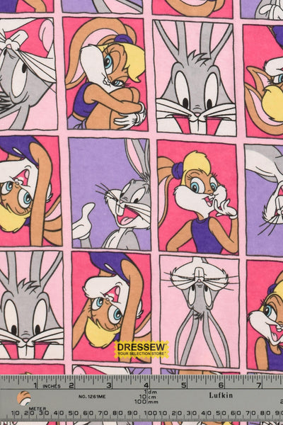 Bugs & Lola Flannelette Pink / Multi