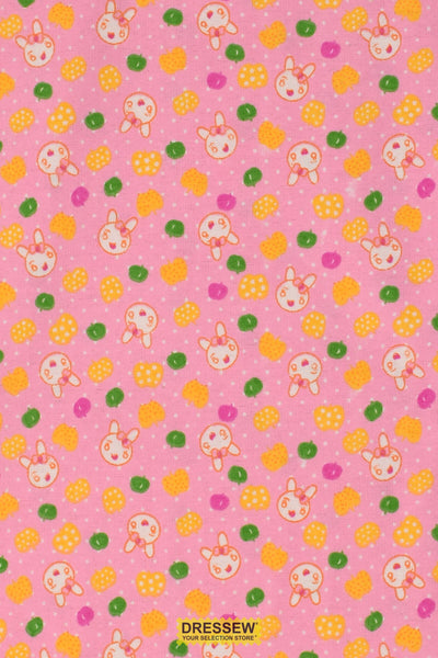 Bunny Flannelette Pink / Multi
