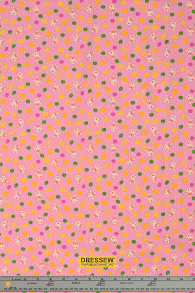 Bunny Flannelette Pink / Multi