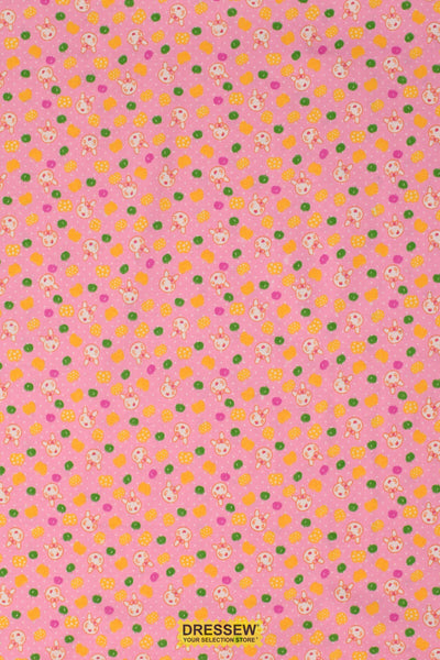 Bunny Flannelette Pink / Multi