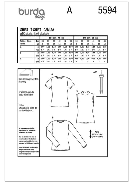 Burda - 5594 Ladies Tops