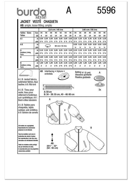 Burda - 5596 Ladies Jackets