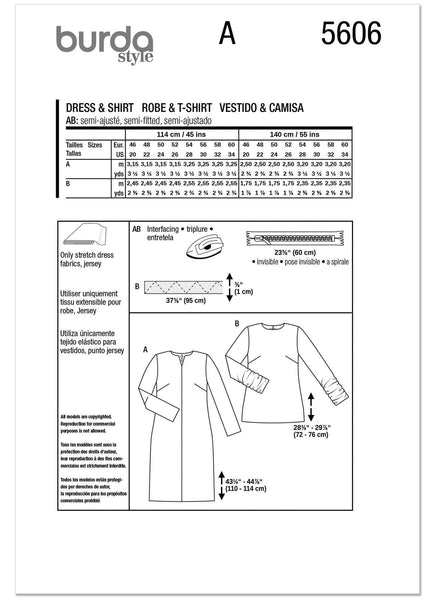 Burda - 5606 Ladies Dress & Shirt