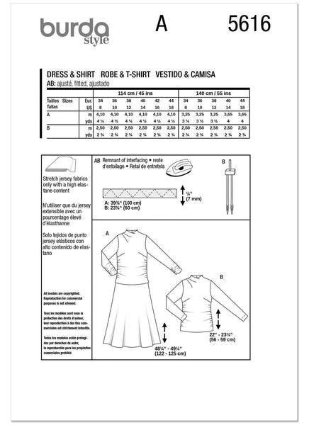 Burda - 5616 Ladies Dress & Top