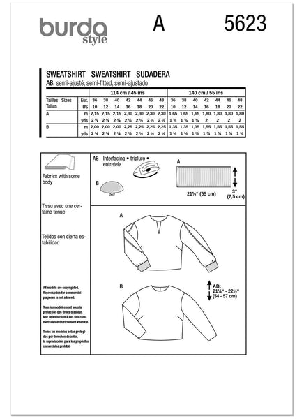 Burda - 5623 Ladies Tops