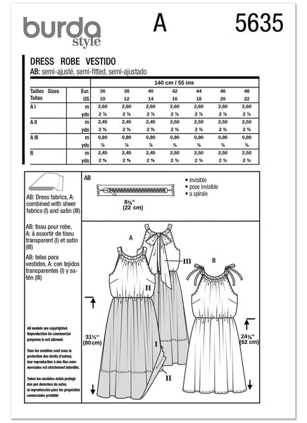 Burda - 5635 Ladies Dress