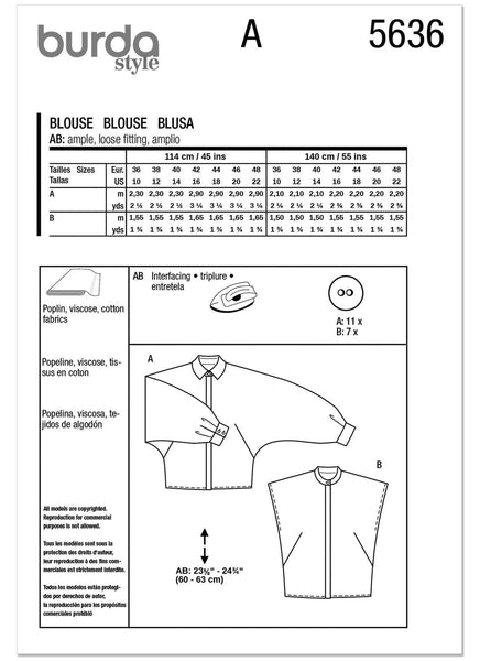 Burda - 5636 Ladies Blouse