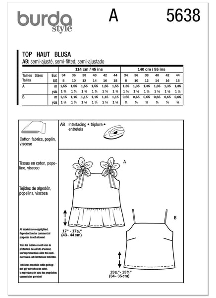 Burda - 5638 Ladies Top