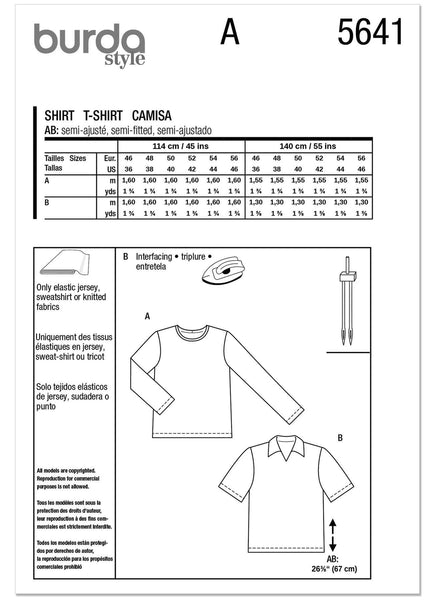 Burda - 5641 Men's T-shirts
