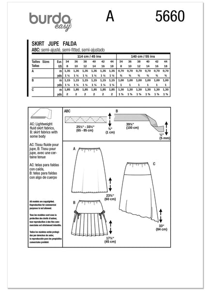 Burda - 5660 Ladies Skirt