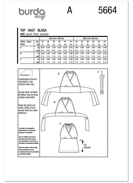 Burda - 5664 Ladies Tops