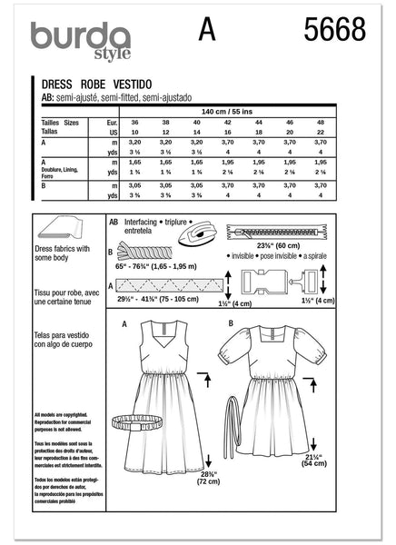 Burda - 5668 Ladies Dresses