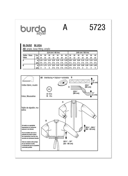 Burda - 5723 Ladies Blouse