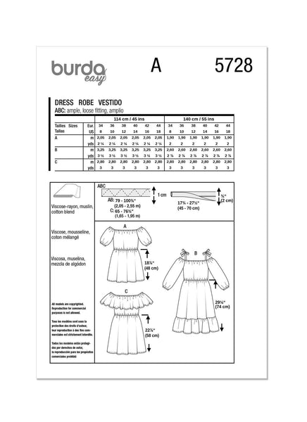 Burda - 5728 Ladies Dress