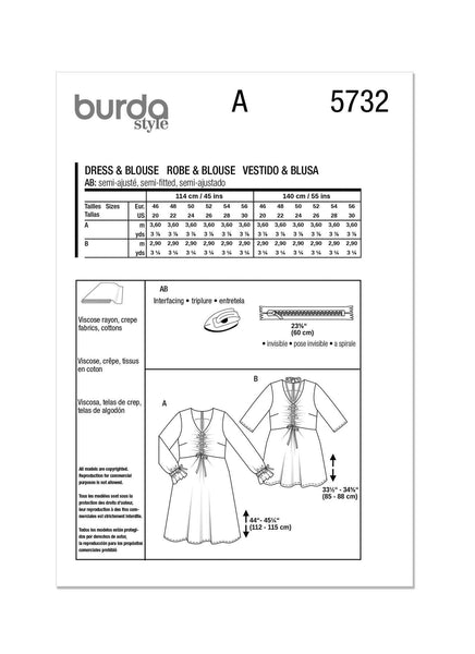 Burda - 5732 Ladies Dress & Blouse