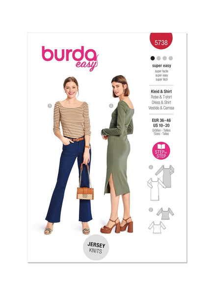 Burda - 5738 Ladies Dress & T-Shirt