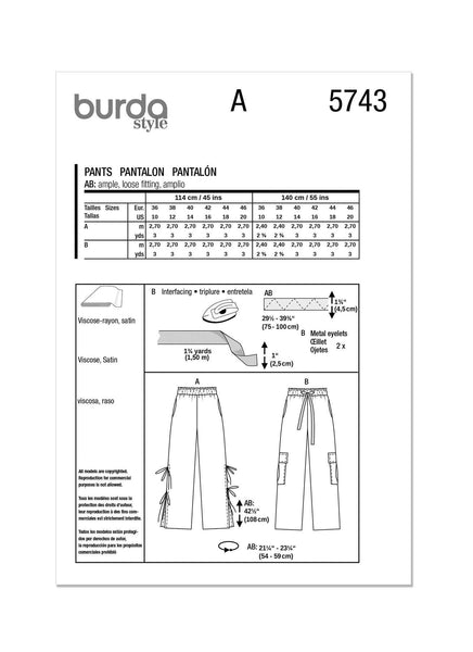 Burda - 5743 Ladies Trousers