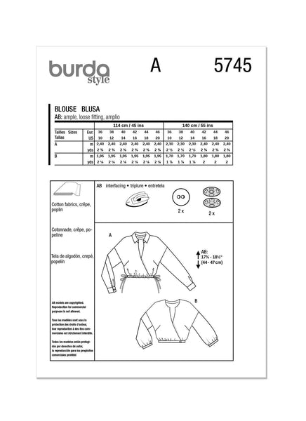 Burda - 5745 Ladies Blouse