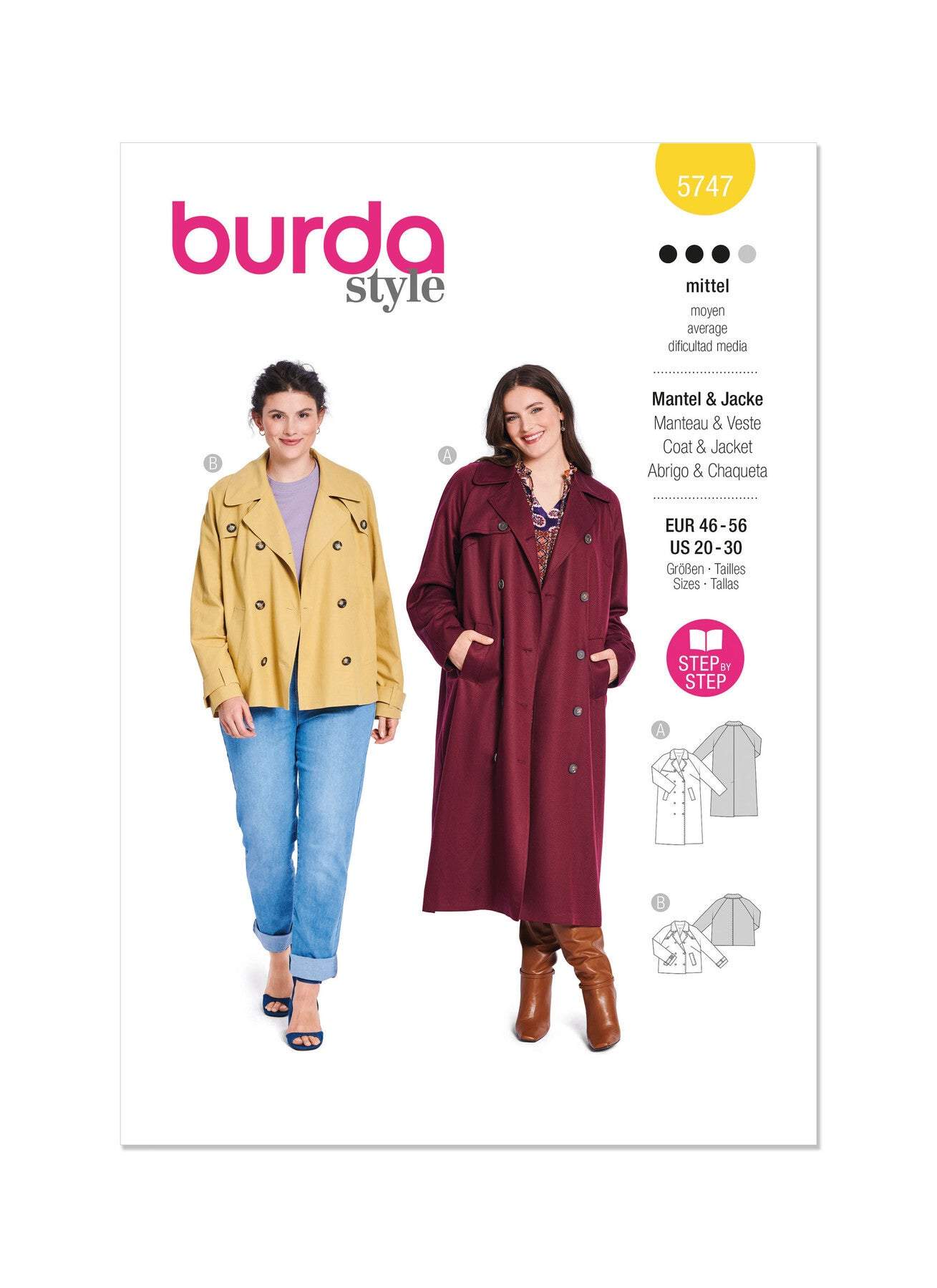Burda - 5747 Ladies Jacket & Coat