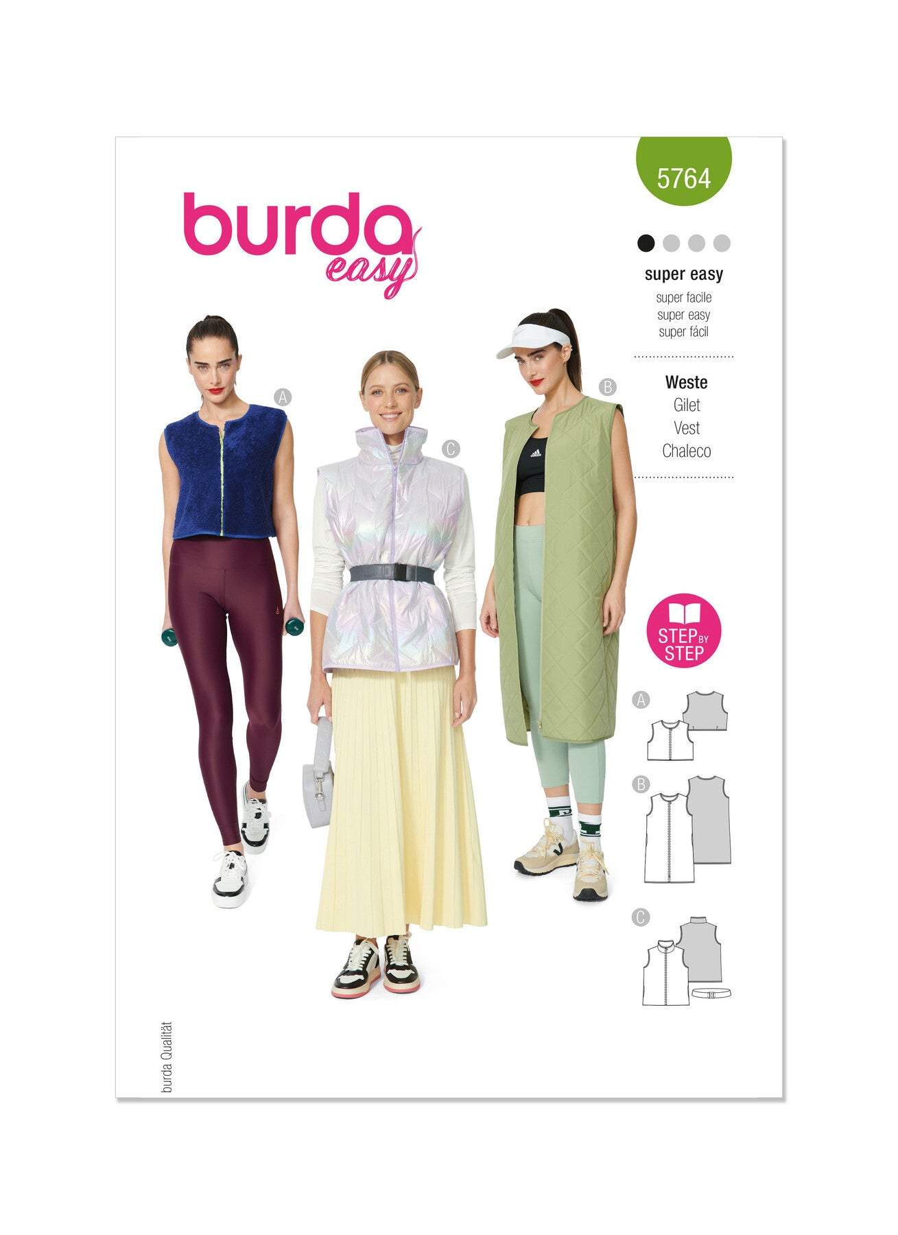 Burda - 5764 Ladies Waistcoats and Vest
