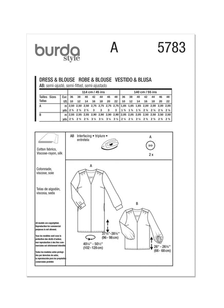 Burda - 5783 Ladies Dress and Blouse