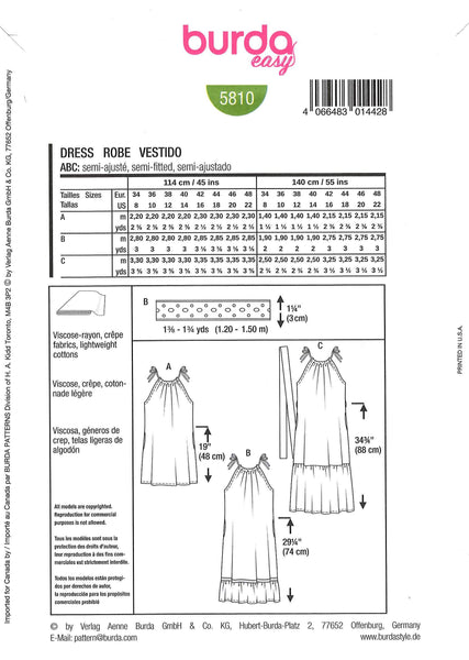 Burda - 5810 Dress