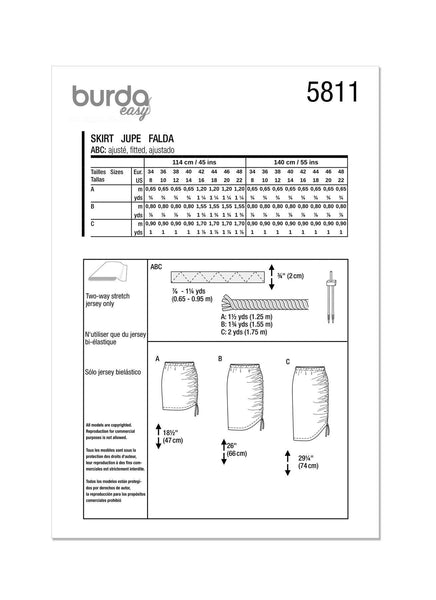 Burda - 5811 Ladies Skirt