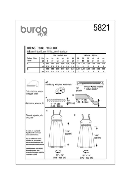 Burda - 5821 Ladies Dress