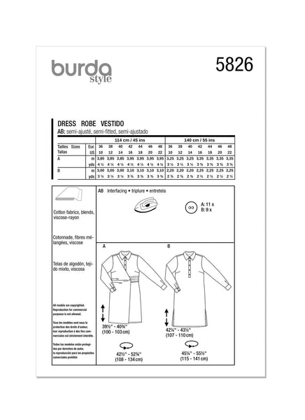 Burda - 5826 Ladies Dress