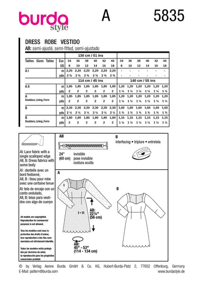 Burda - 5835 Misses' Dress