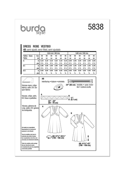 Burda - 5838 Ladies Dress
