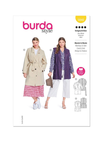 Burda - 5840 Ladies Coat & Vest