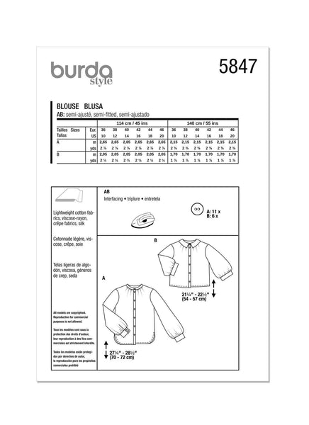 Burda - 5847 Ladies Blouse