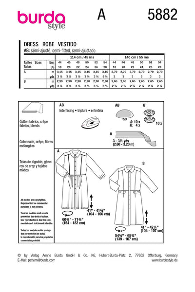 Burda - 5882 Misses' Dress