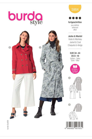 Burda - 5984 Misses' Caban Jacket and Trench Coat