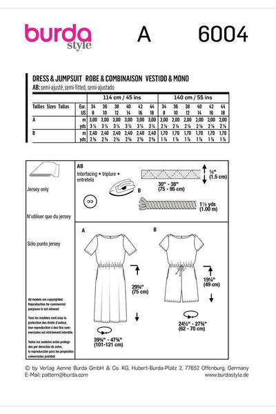 Burda - 6004 Dress / Jumpsuit