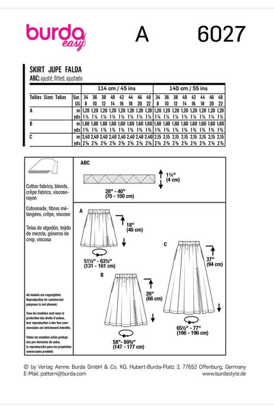 Burda - 6027 Skirt